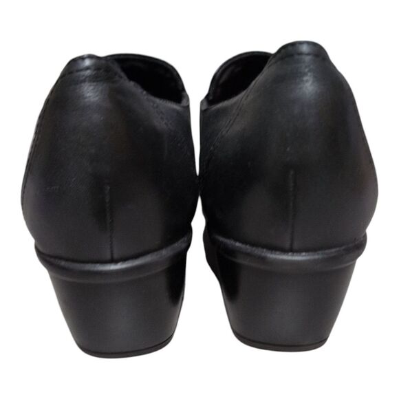 Clarks Shoes Partridge Slip On Black Leather Casual Pleated 89487 size 10M - Picture 7 of 10